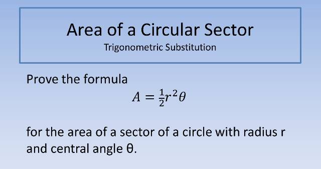 Area of a Circular Sector 640