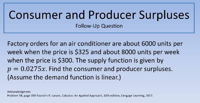 Consumer and Producer Surpluses FUQ 640
