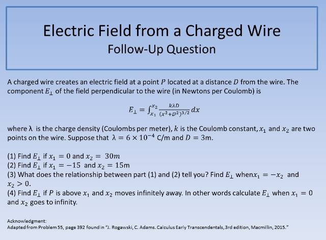 Electric Field from a Charged Wire FUQ 640