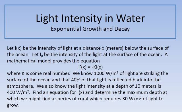 Light Intensity in Water 640