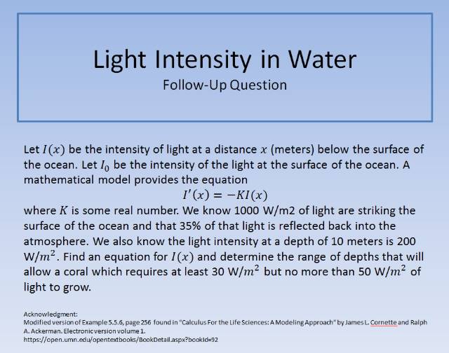 Light Intensity in Water FUQ 640