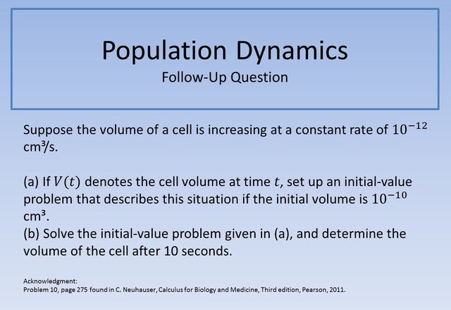 Population Dynamics FUQ 640