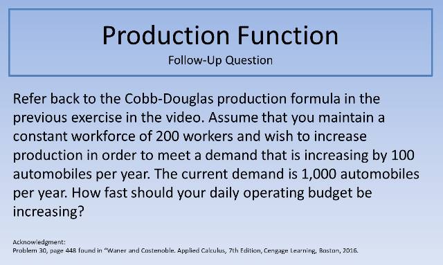 Production Function FUQ 640