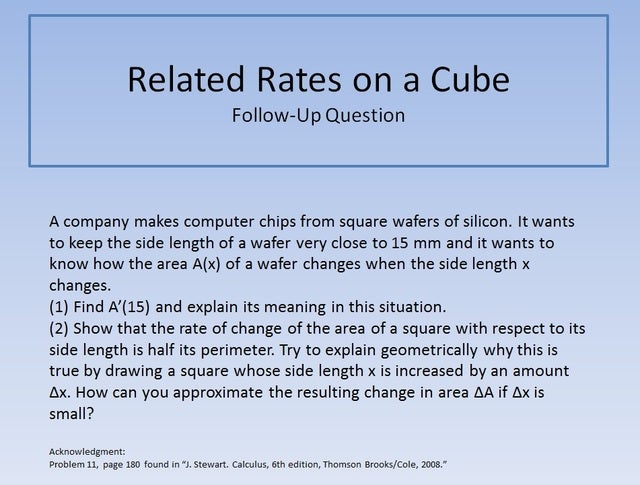 Related Rates on a Cube FUQ 640