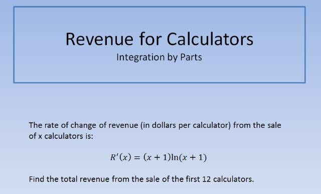 Revenue for Calculators 640