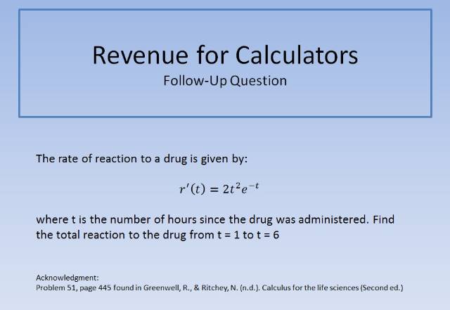 Revenue for Calculators FUQ 640