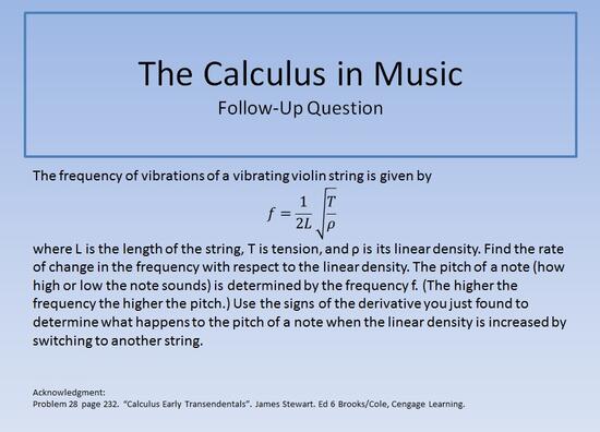 The Calculus in Music FUQ