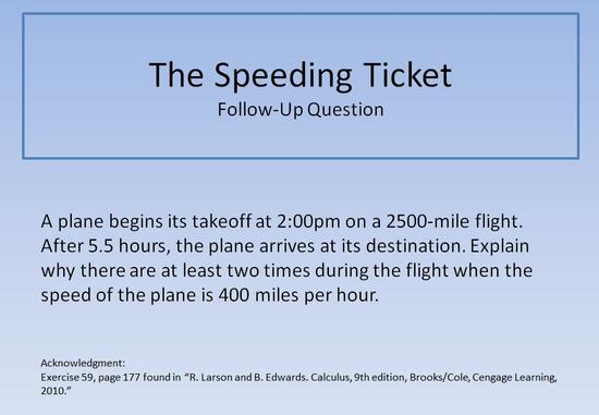 The Speeding Ticket